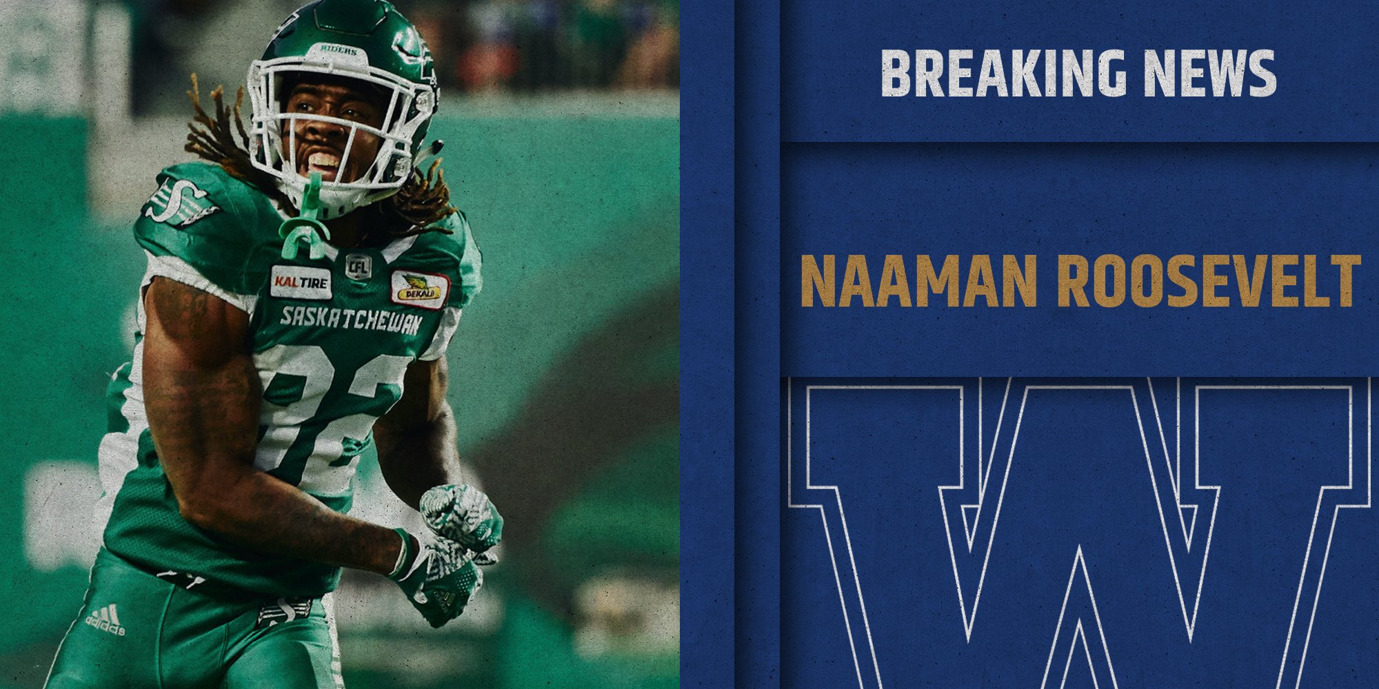 Blue Bombers Sign WR Naaman Roosevelt