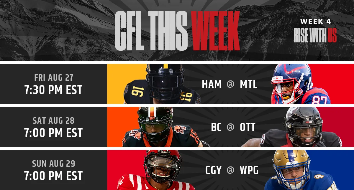 PR: This Week In The CFL - Week 4