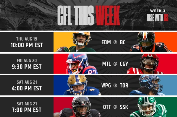 PR: This Week In The CFL - Week 3