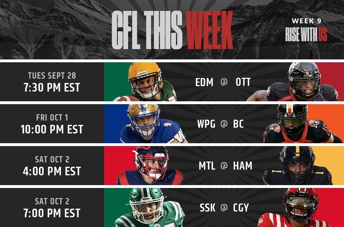 PR: This Week In The CFL - Week 9