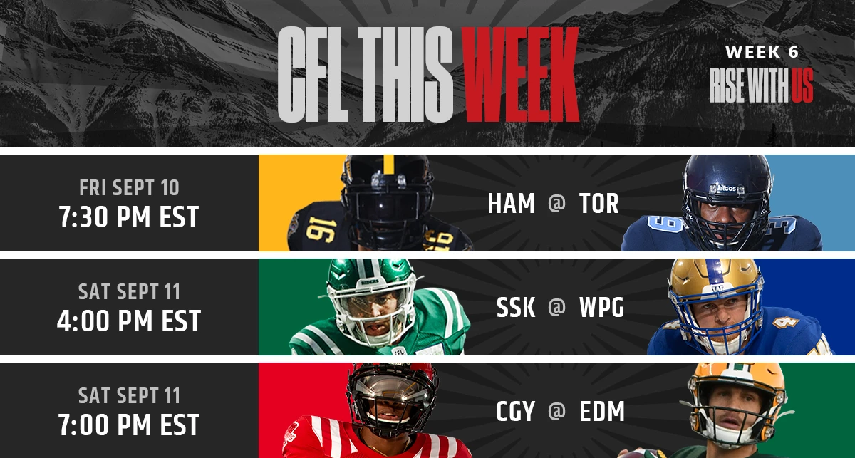 PR: This Week In The CFL - Week 6