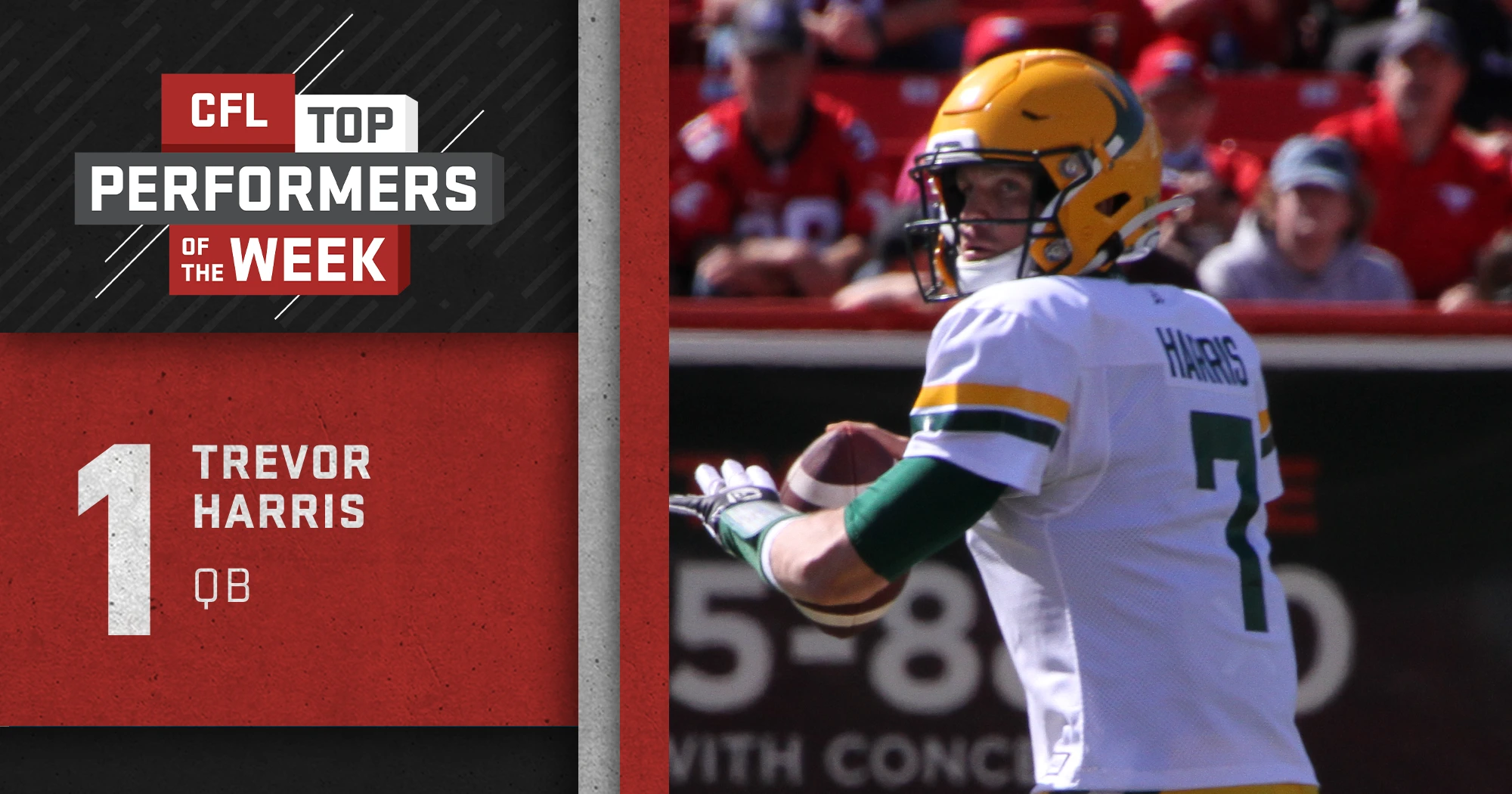 PR: Harris, Adams & Alexander Named CFL Top Performers For Week 5