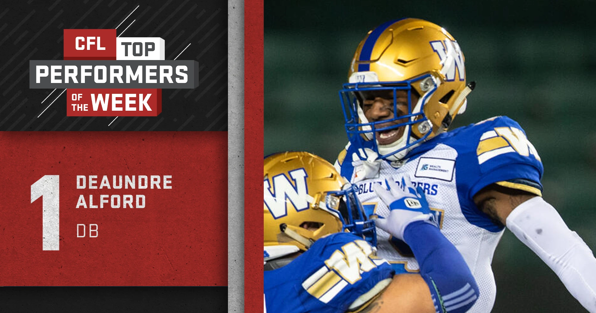 PR: Alford, Lawrence & Reilly Named CFL Top Performers For Week 7