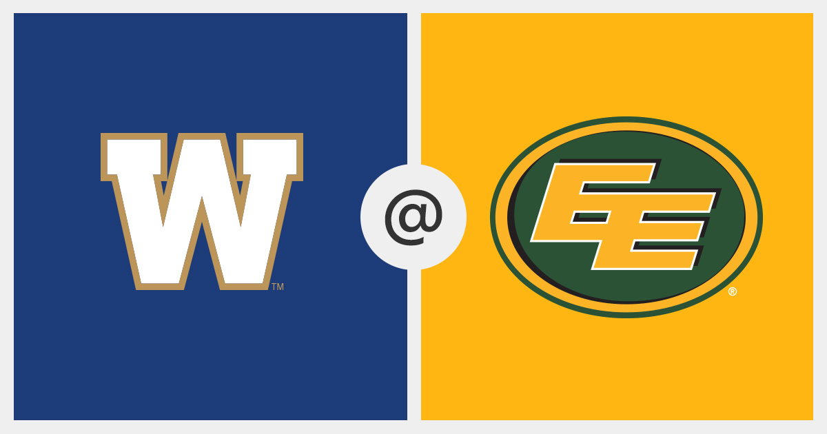 CFL Week 7 Preview: Winnipeg Blue Bombers at Edmonton Elks