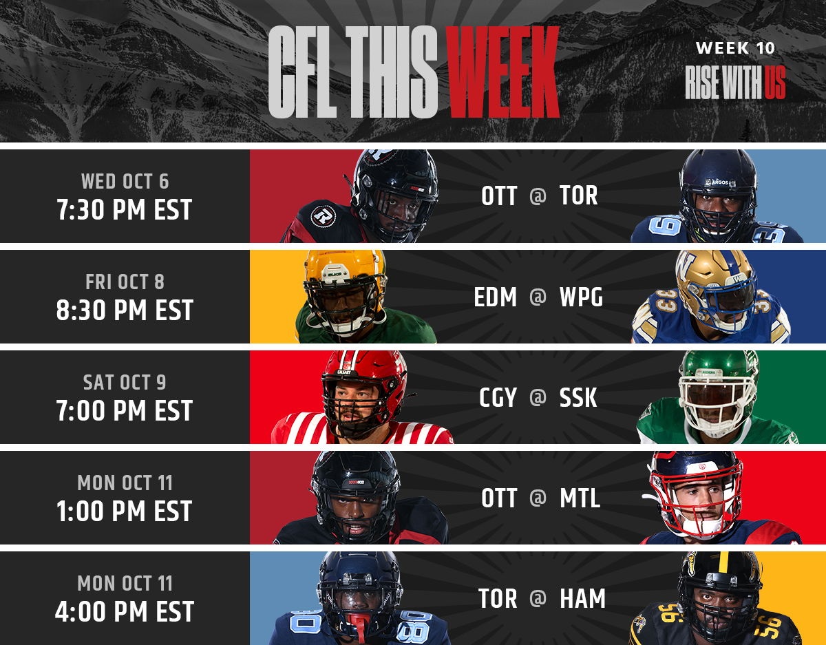 PR: This Week In The CFL - Week 10