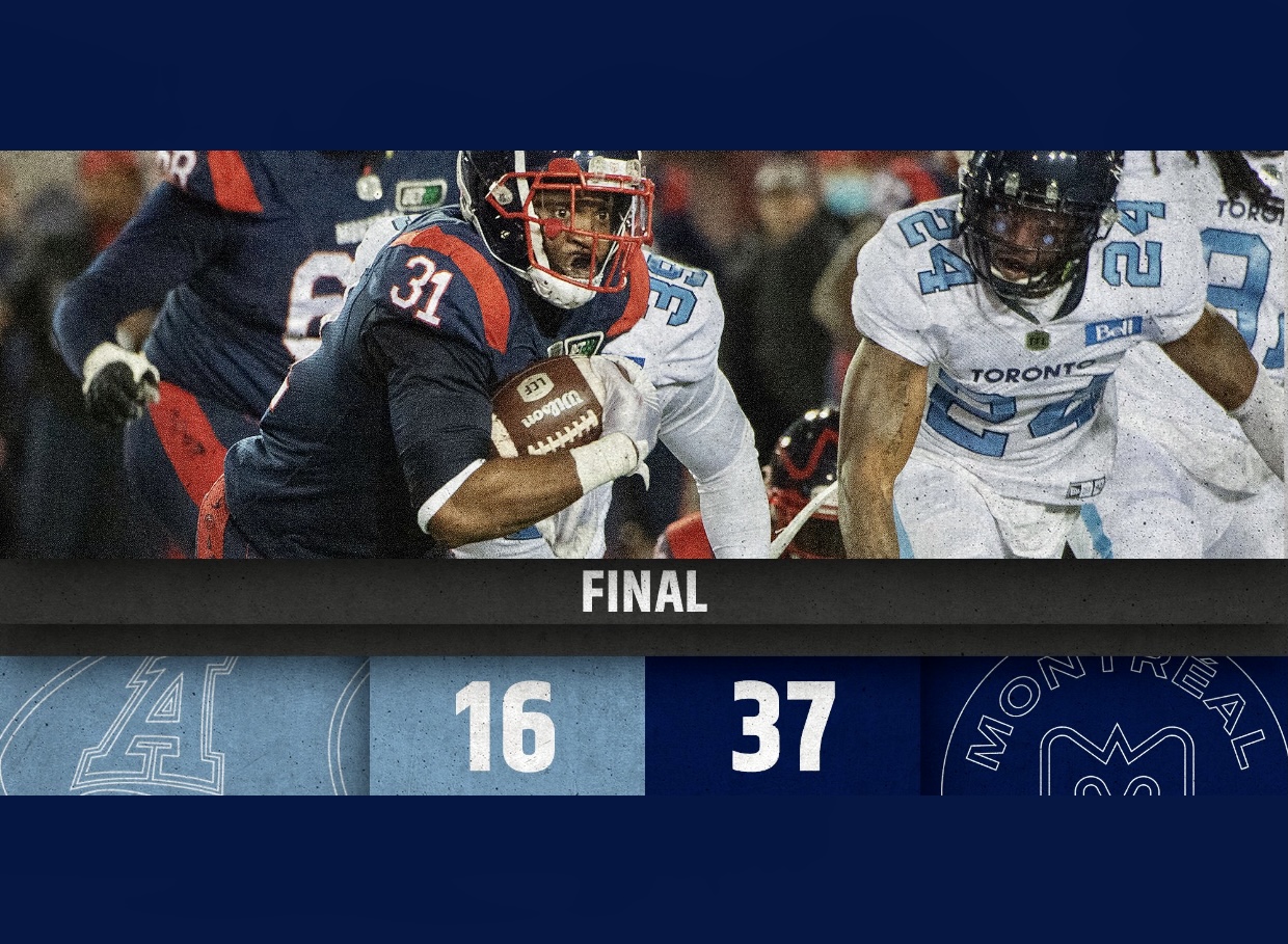 Alouettes Soar Over Argos To Force First Place Tie In The East