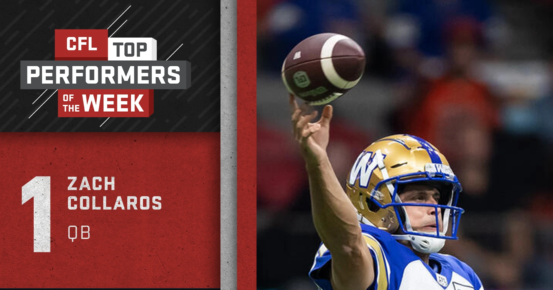 PR: Collaros, Evans and Dedmon named CFL Top Performers For Week 9