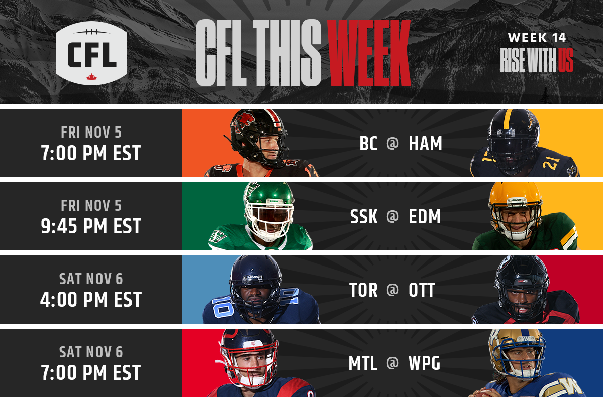PR: This Week In The CFL - Week 14