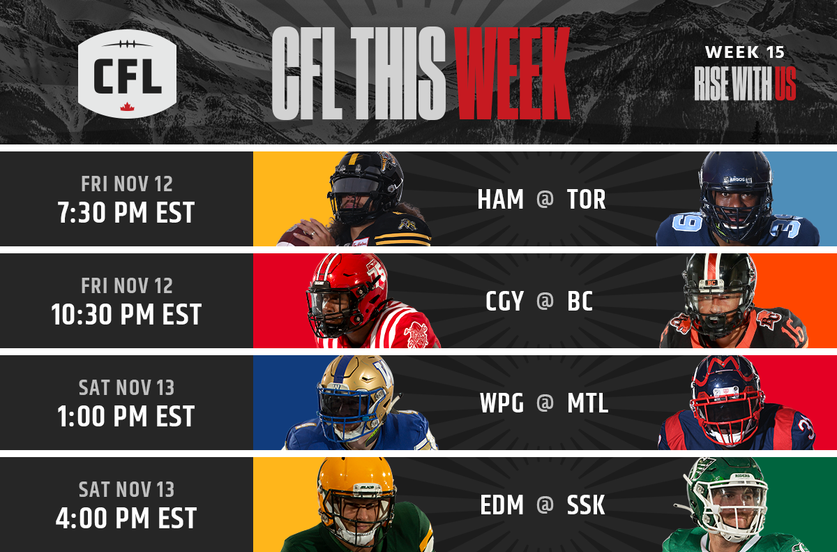 PR: This Week In The CFL - Week 15
