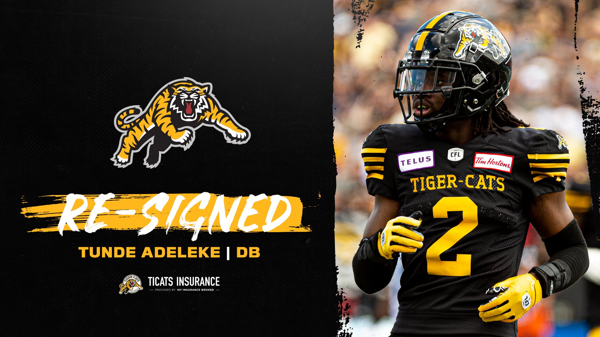 Tiger-Cats Re-Sign Tunde Adeleke, Papi White, Others