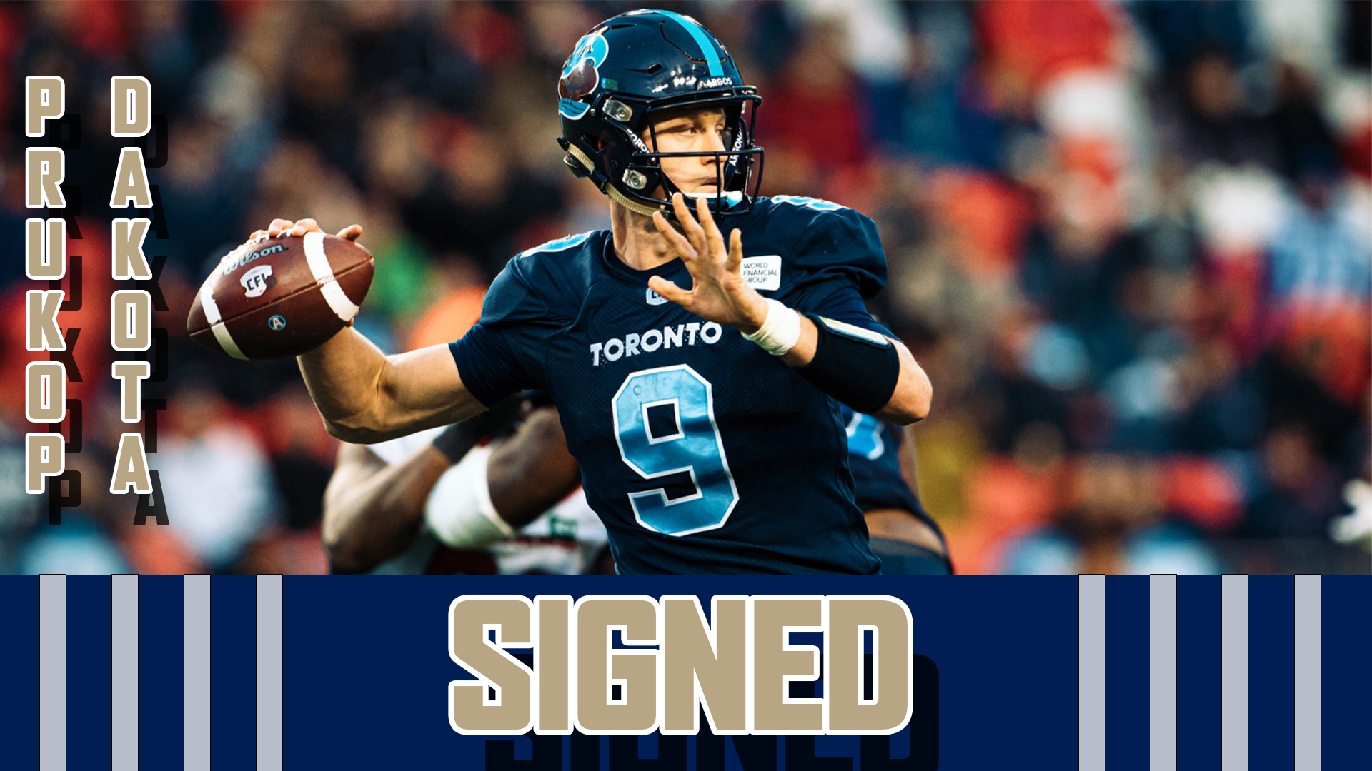 Blue Bombers Sign Grateful QB Dakota Prukop  