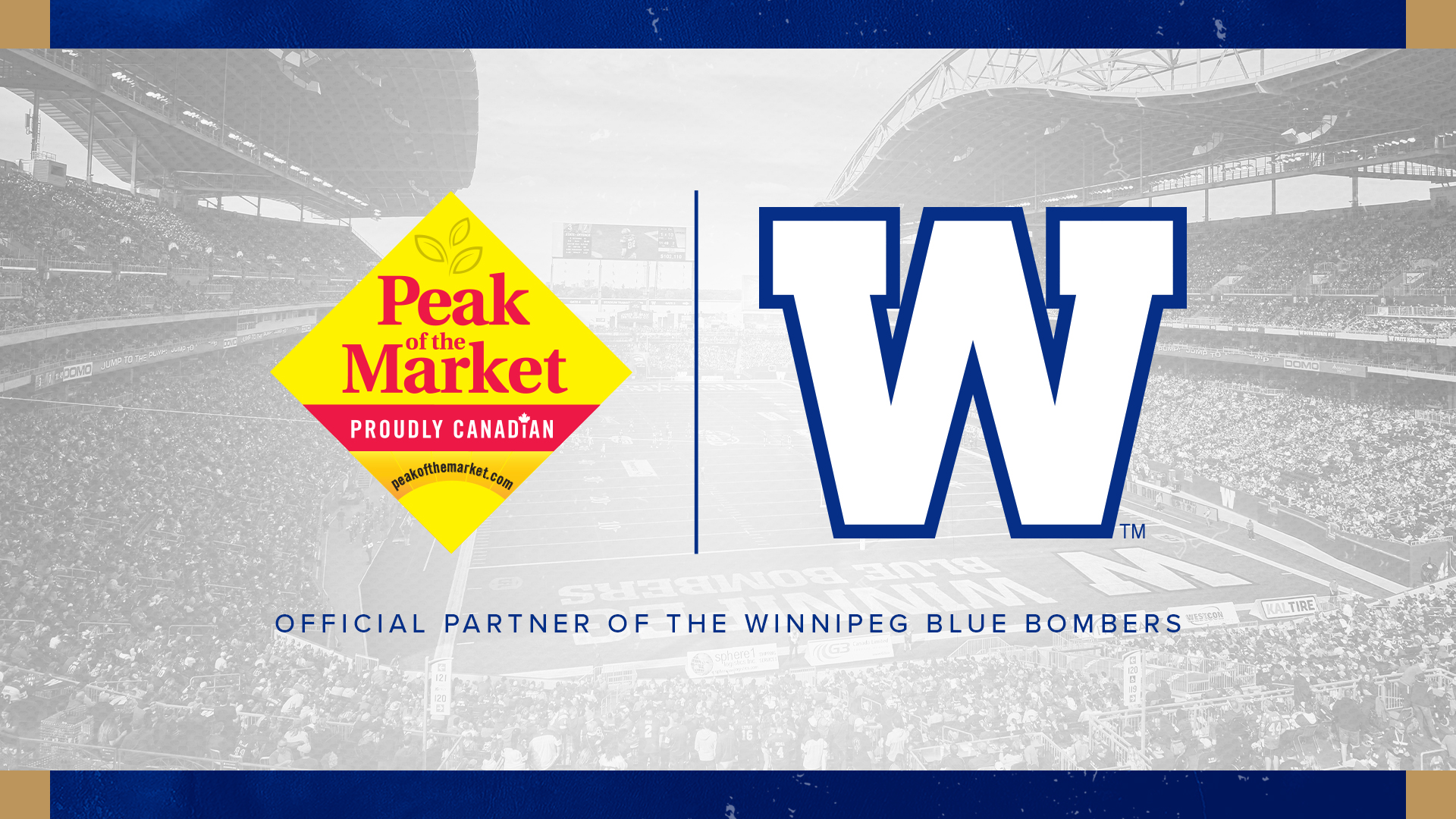 Blue Bombers Team Up With Peak of the Market