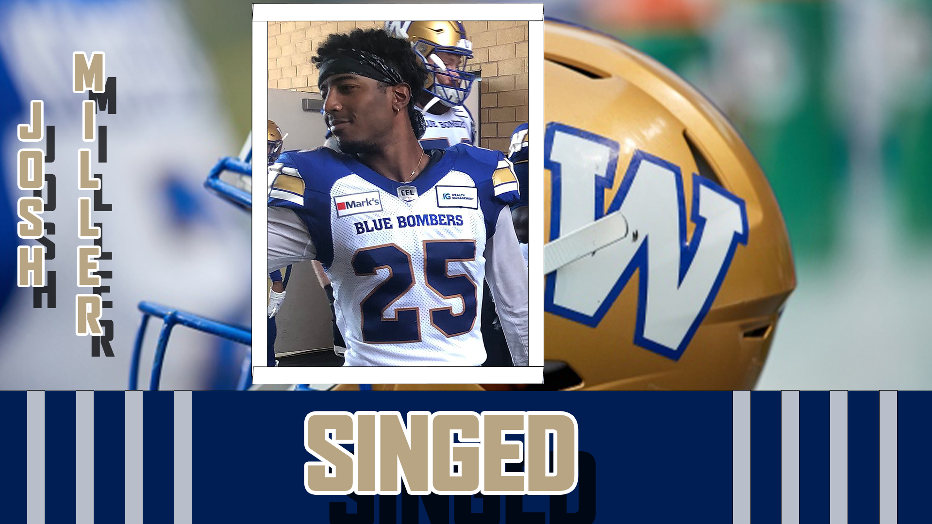 Blue Bombers Sign American DB Josh Miller