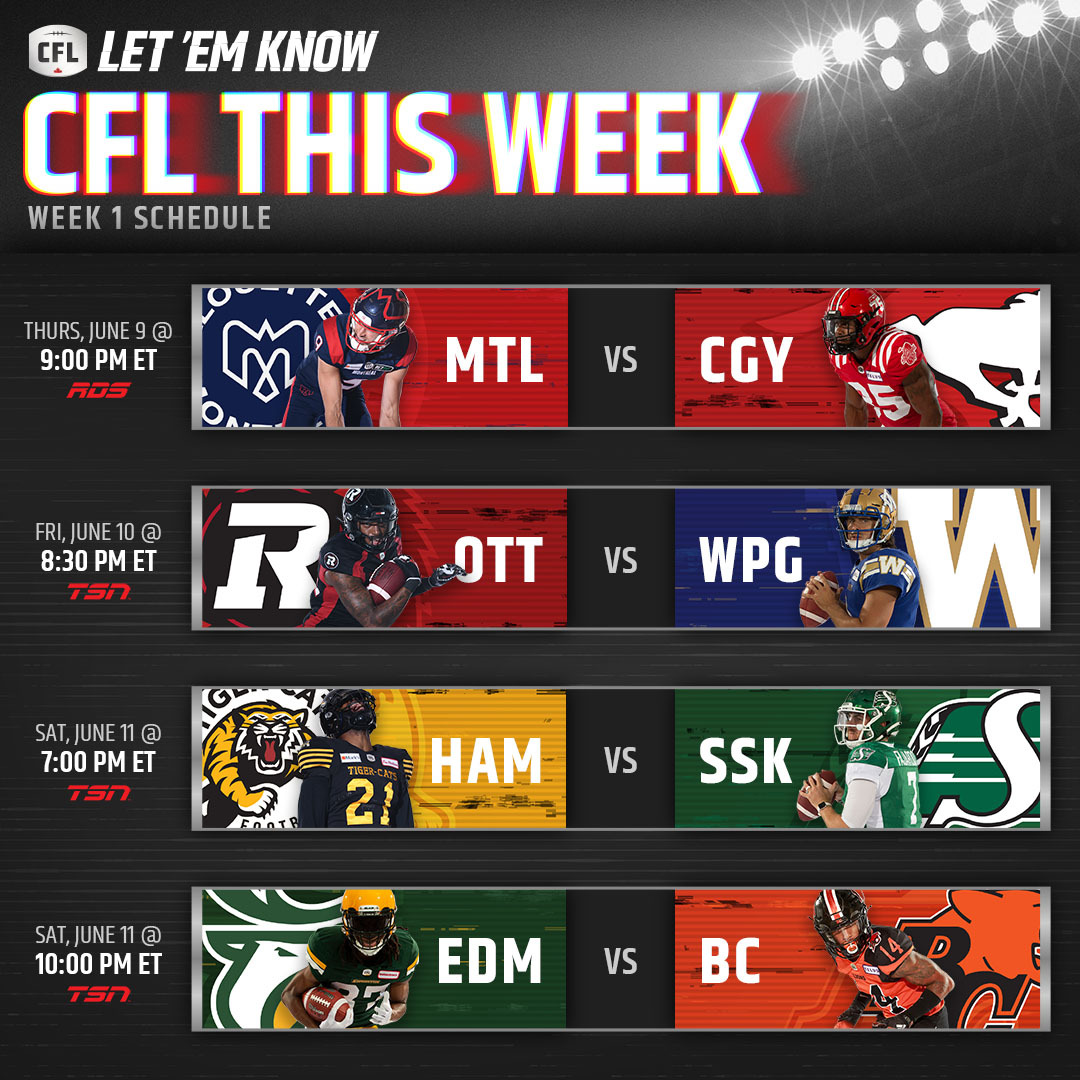 PR: This Week In The CFL – Opening Week, Factoids And Storylines Heading Into Week 1
