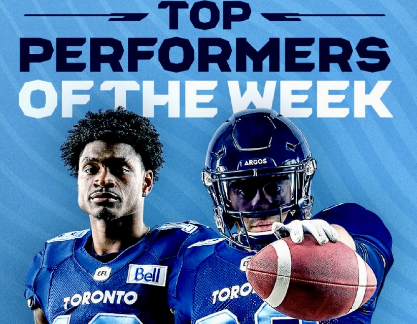 Argos Andrew Harris And Kurleigh Gittens Jr. Named Top CFL Performers For Week 7