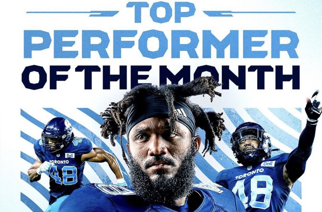 Argos LB Wynton McManis Named CFL Top Performer For August