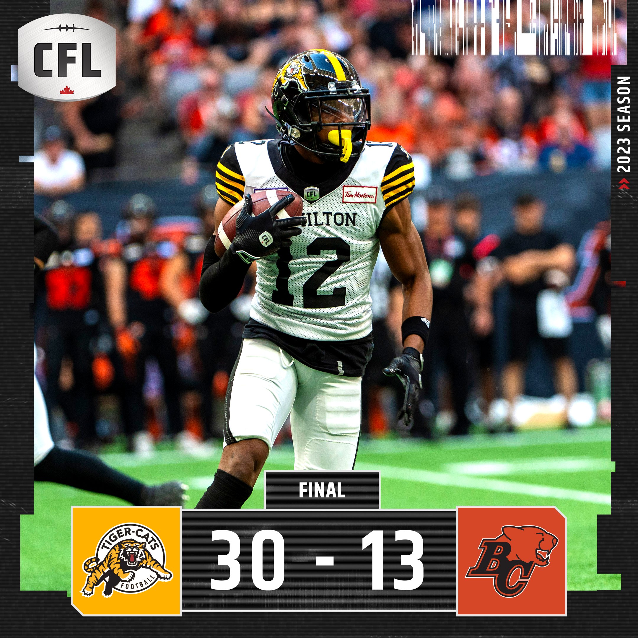 CFL Result: Hamilton Tiger-Cats Throttle BC Lions 30-13 in One-Sided Affair