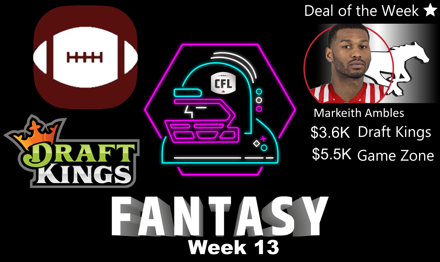 CFL Week 14 Fantasy Football Picks and Sleepers: Draft Kings, Game Zone, 110 Yards Waivers