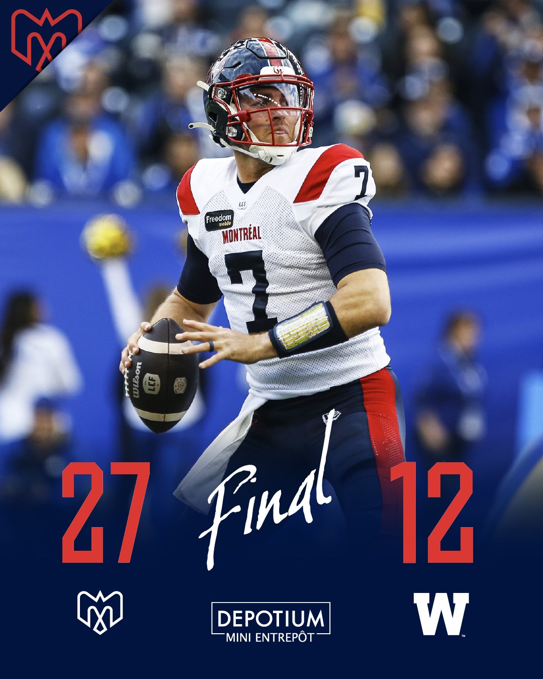 CFL Scores Today: Montreal Alouettes Defeat Winnipeg Blue Bombers 27-12 in Grey Cup Rematch