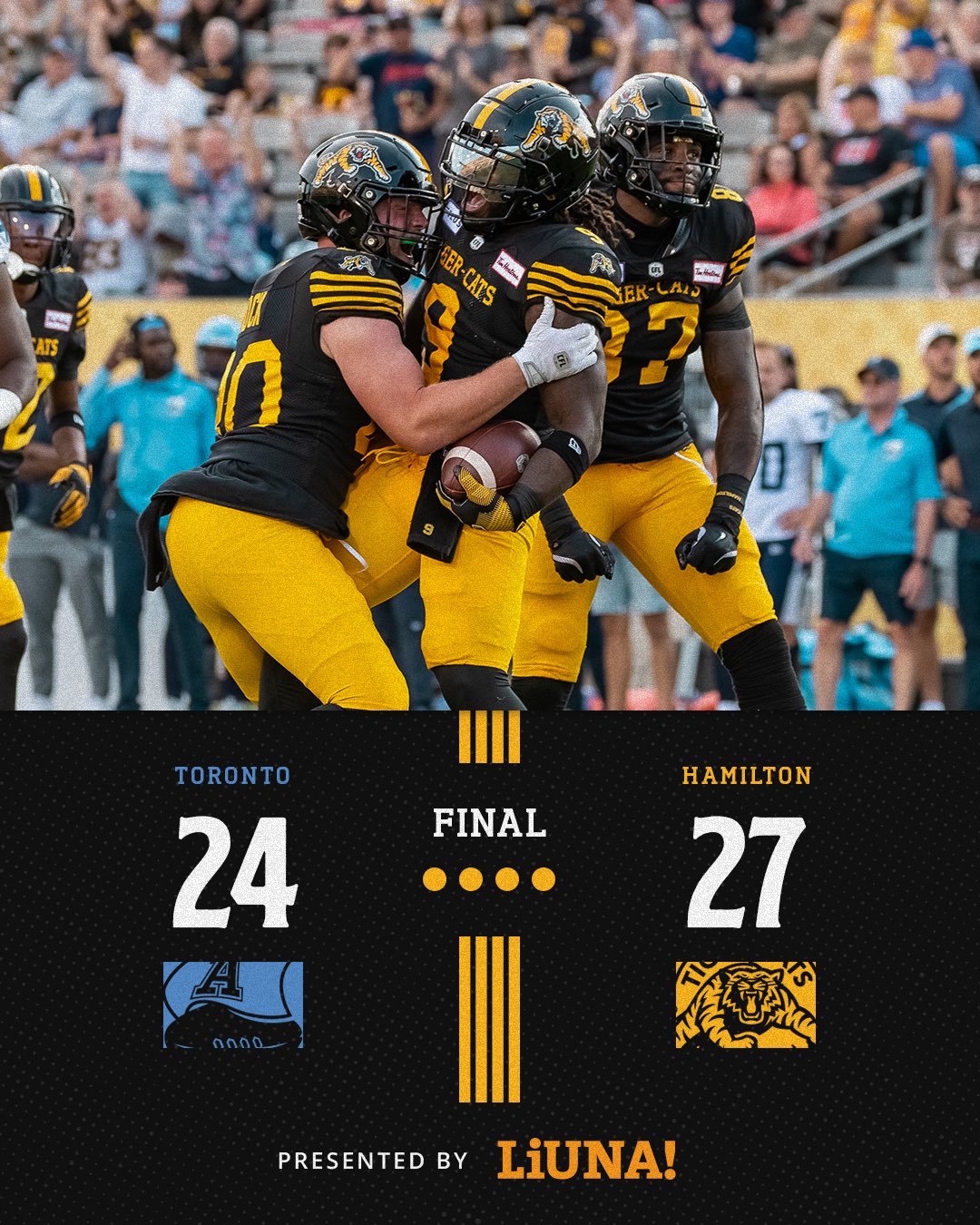 CFL Scores Today: Hamilton Tiger-Cats 27, Toronto Argonauts 24 - Ticats Get First Win Of Season