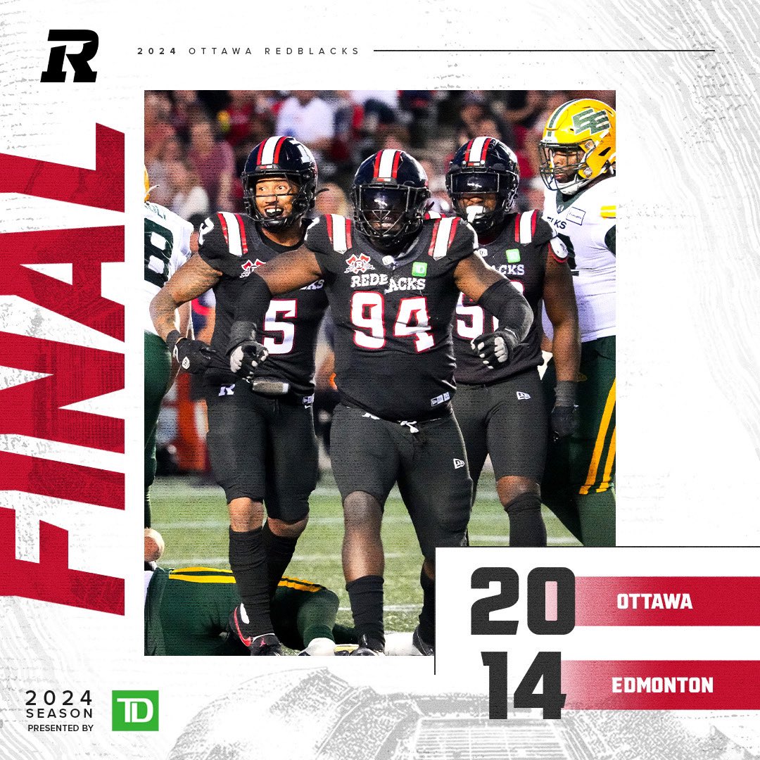 CFL Scores Today: Ottawa Redblacks 20, Edmonton Elks 14 - Redblacks Defense Shines in Home Victory