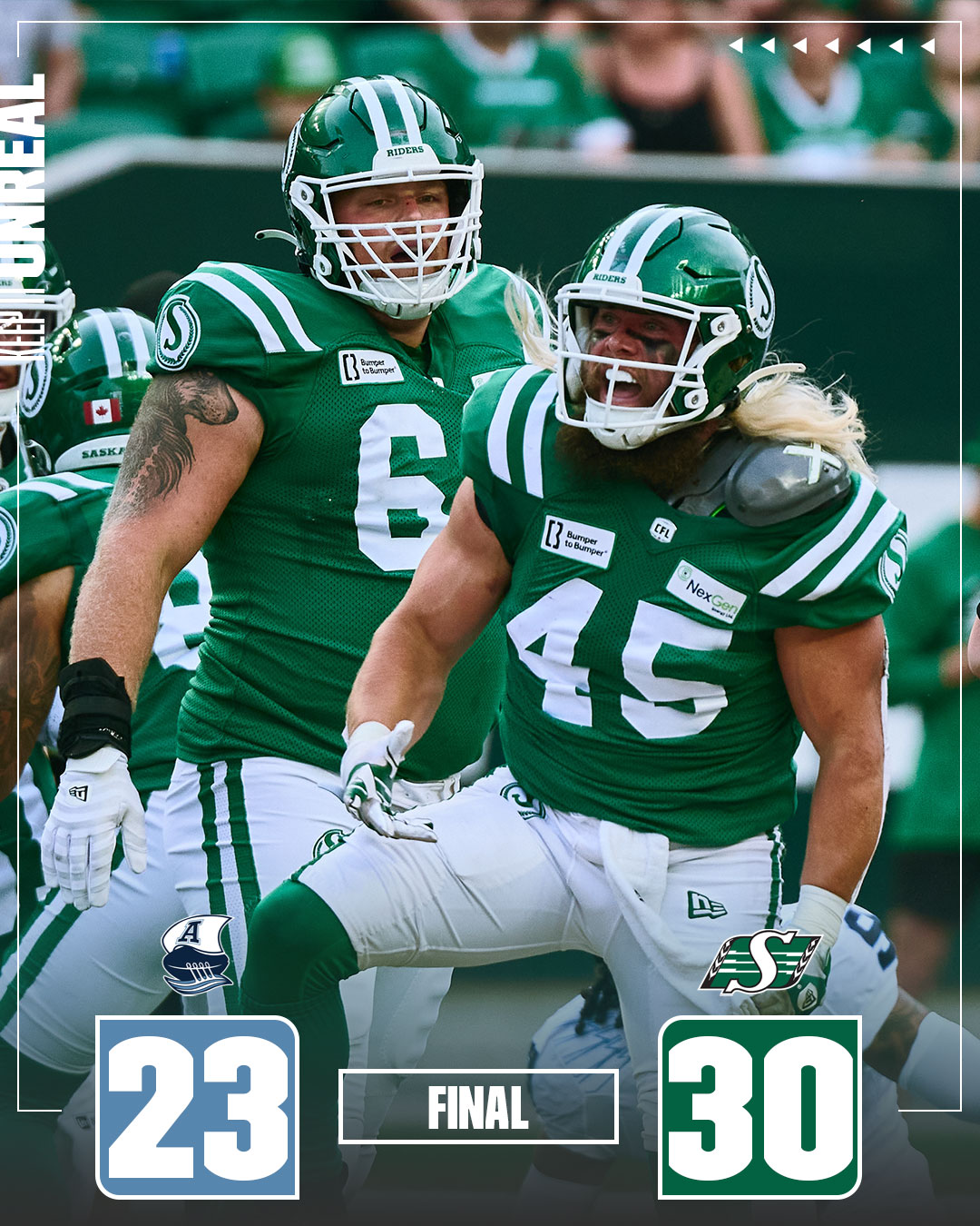 CFL Scores Today: Roughriders Tame Argonauts 30-23 in Hard-Fought Battle