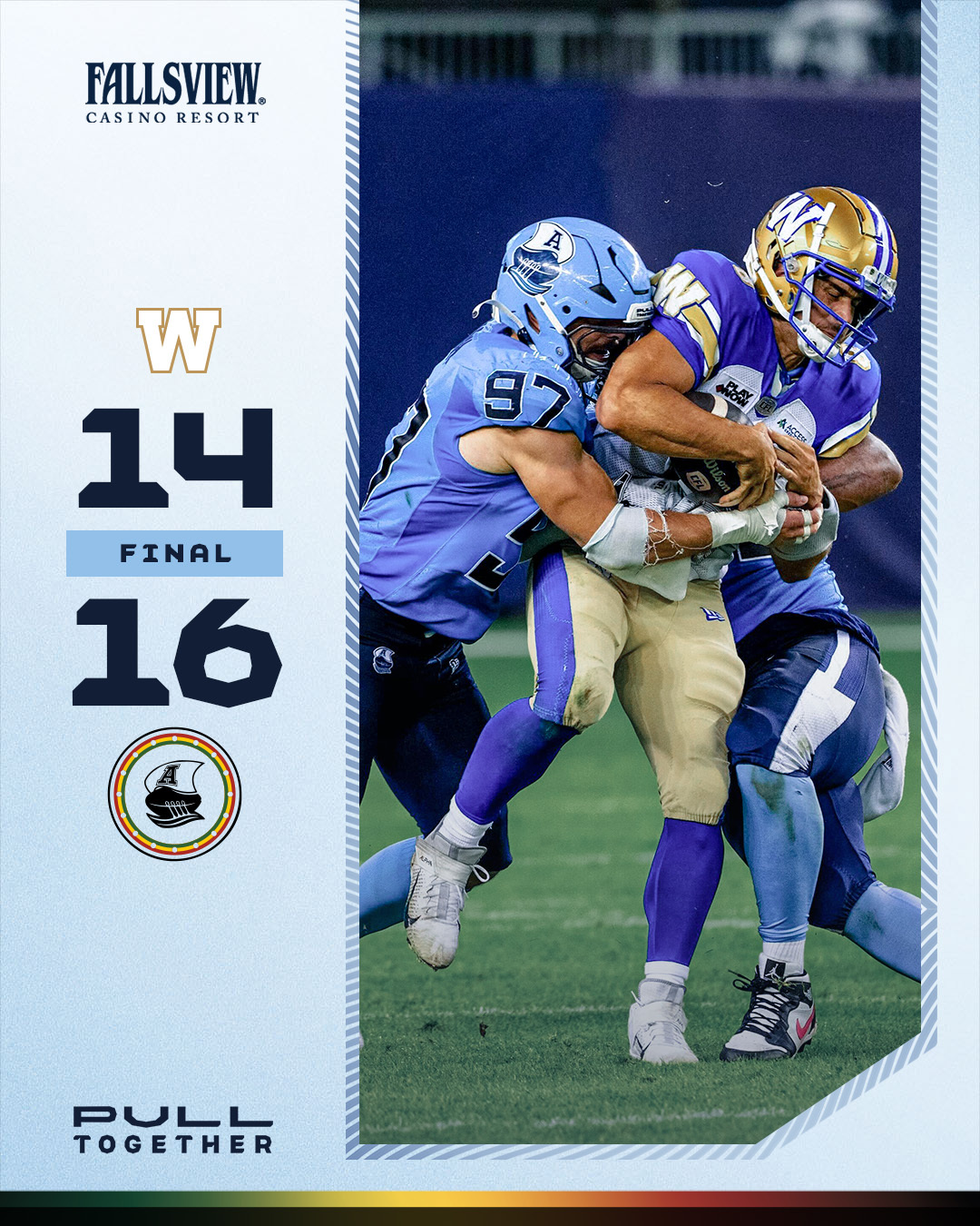 CFL Scores Today: Winnipeg Blue Bombers 14, Toronto Argonauts 16 - Defensive Struggle