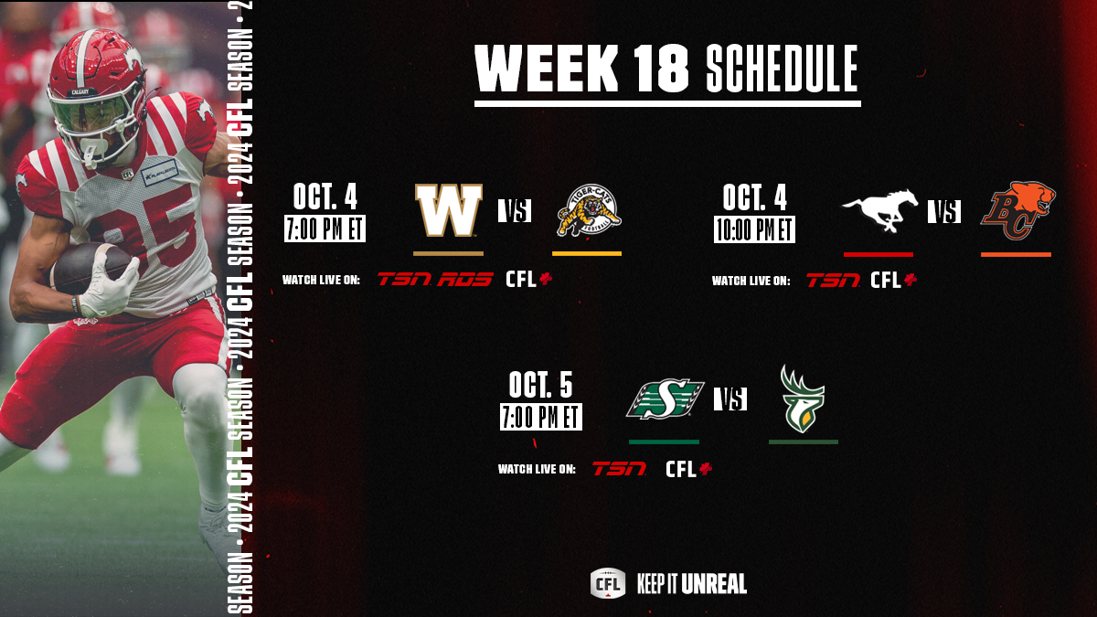 CFL Games Today October 4th 2024: Tiger-Cats vs Blue Bombers, Lions vs Stampeders - TV Channels, Odds