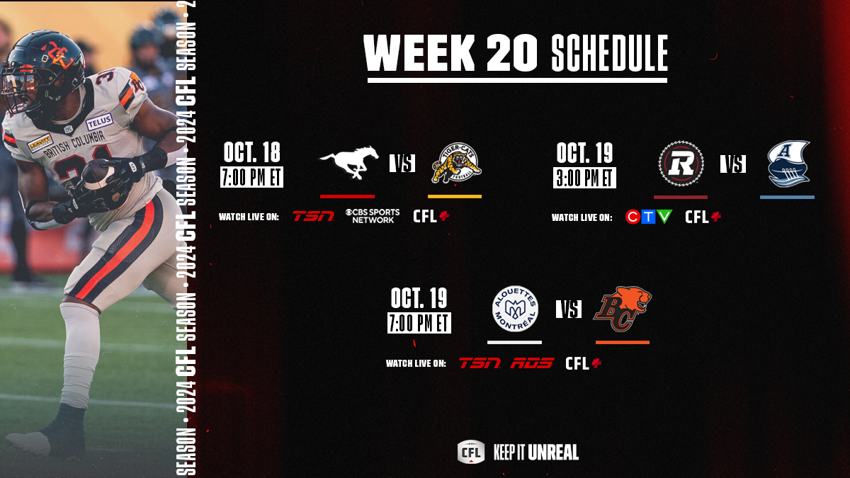 CFL Games Today October 19, 2024: Ottawa REDBLACKS vs Toronto Argonauts, Montreal Alouettes vs BC Lions - TV Channels, Odds
