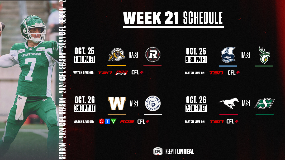 CFL Games Today October 25th 2024: Hamilton vs Ottawa, Toronto vs Edmonton - TV Channels, Odds
