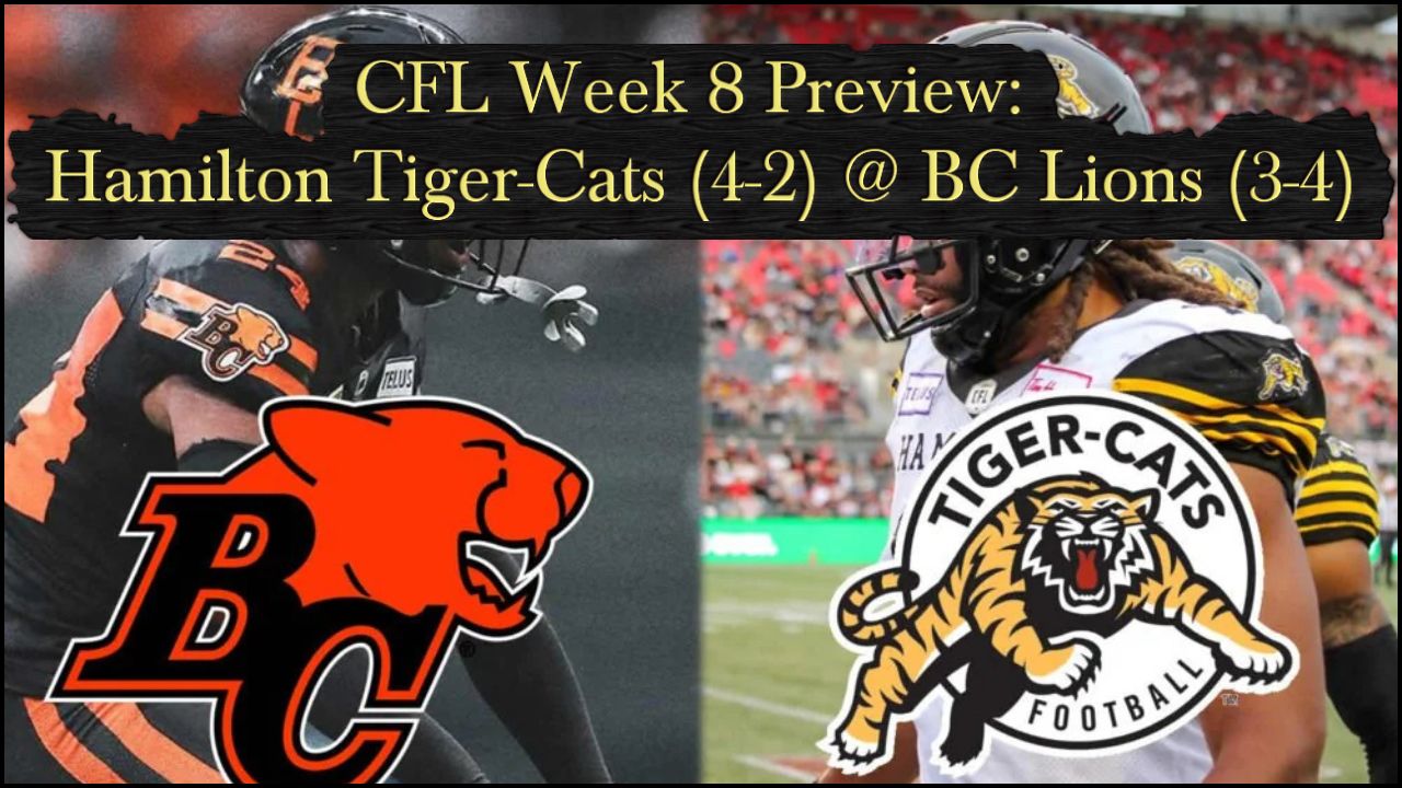 CFL Week 8: Hamilton Tiger-Cats Ready to Pounce on the Lions
