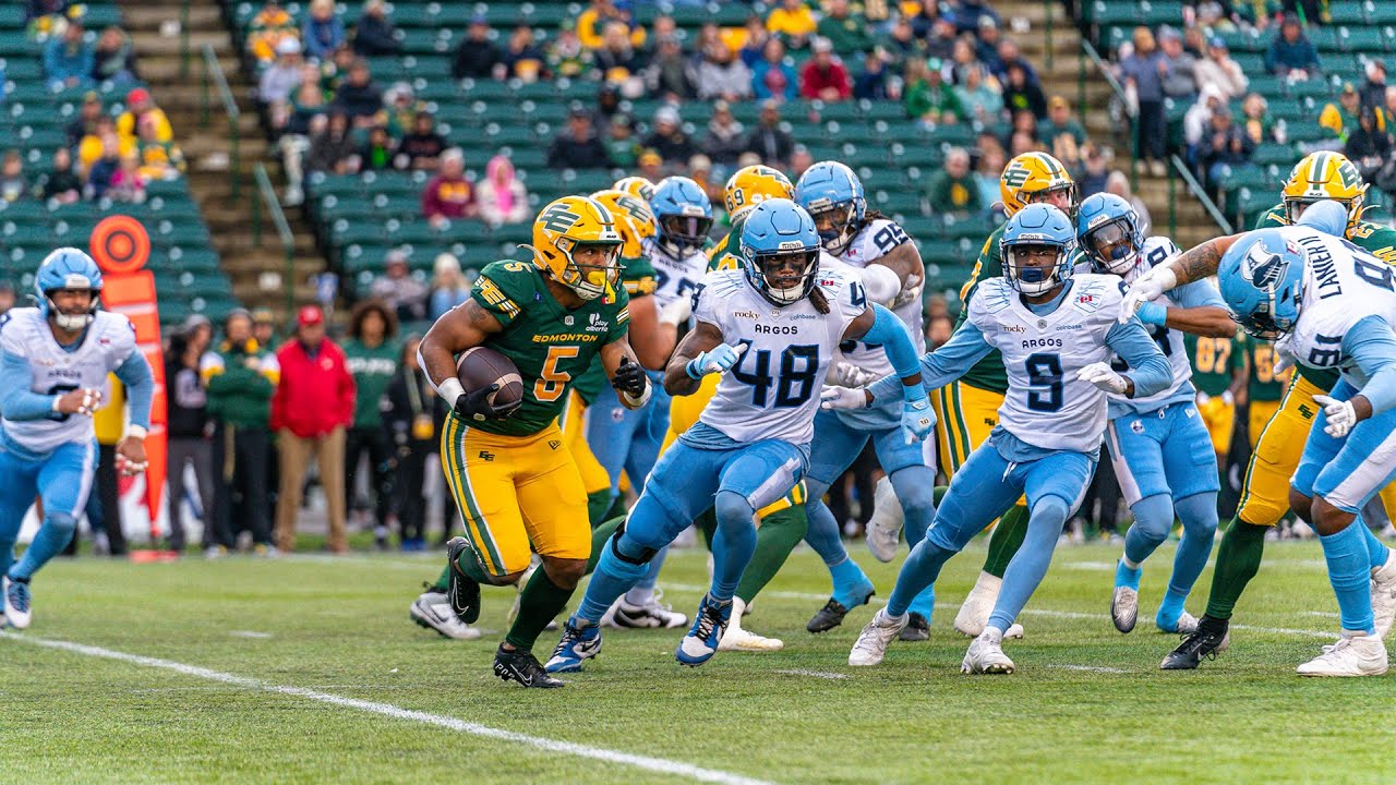 CFL Scores Today: Edmonton Elks 28, Toronto Argonauts 20 - Rankin Powers Elks to Home Victory