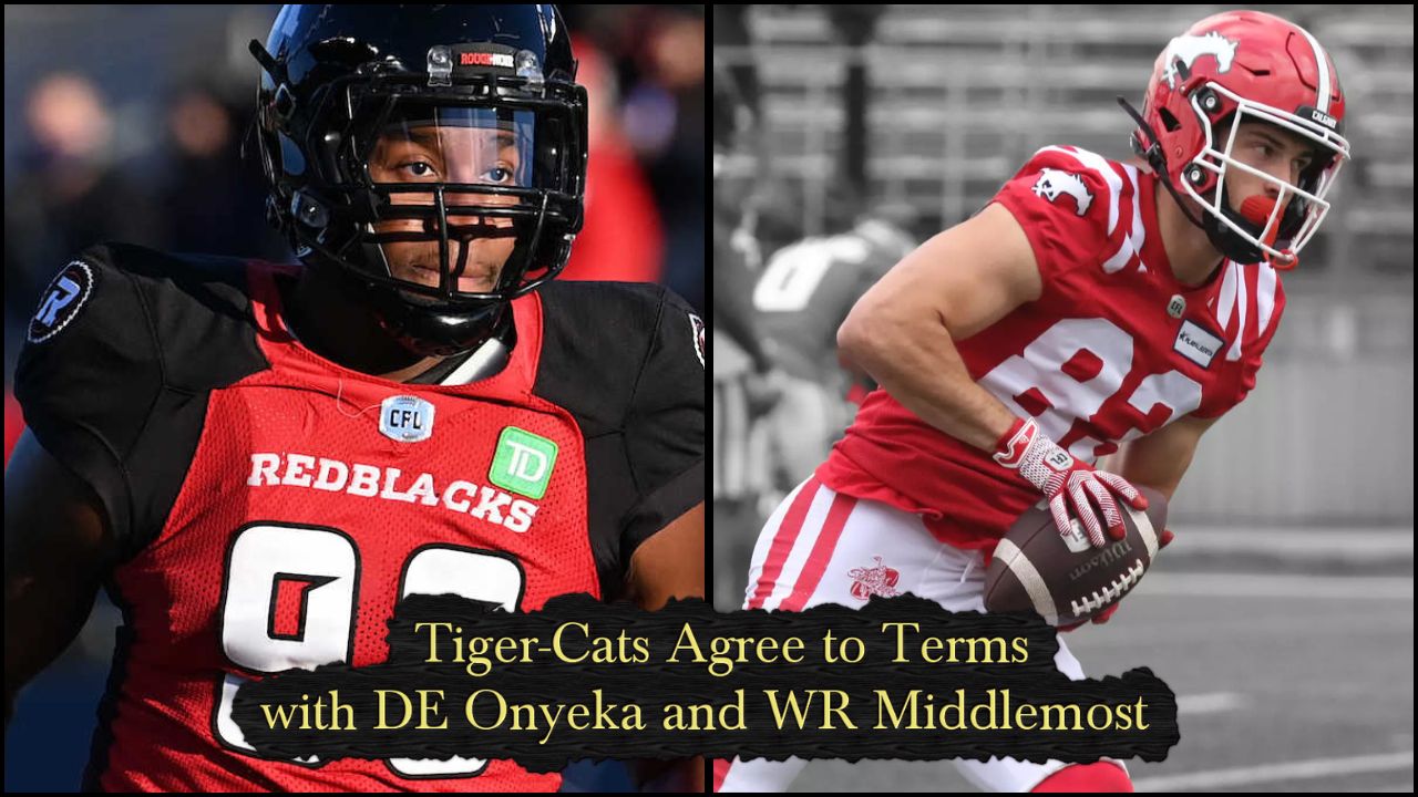 Tiger-Cats Agree to Terms with DE Onyeka and WR Middlemost