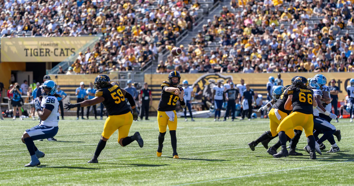 Toronto at Hamilton in Week 7 Shifts to 7:30 P.M. Kickoff