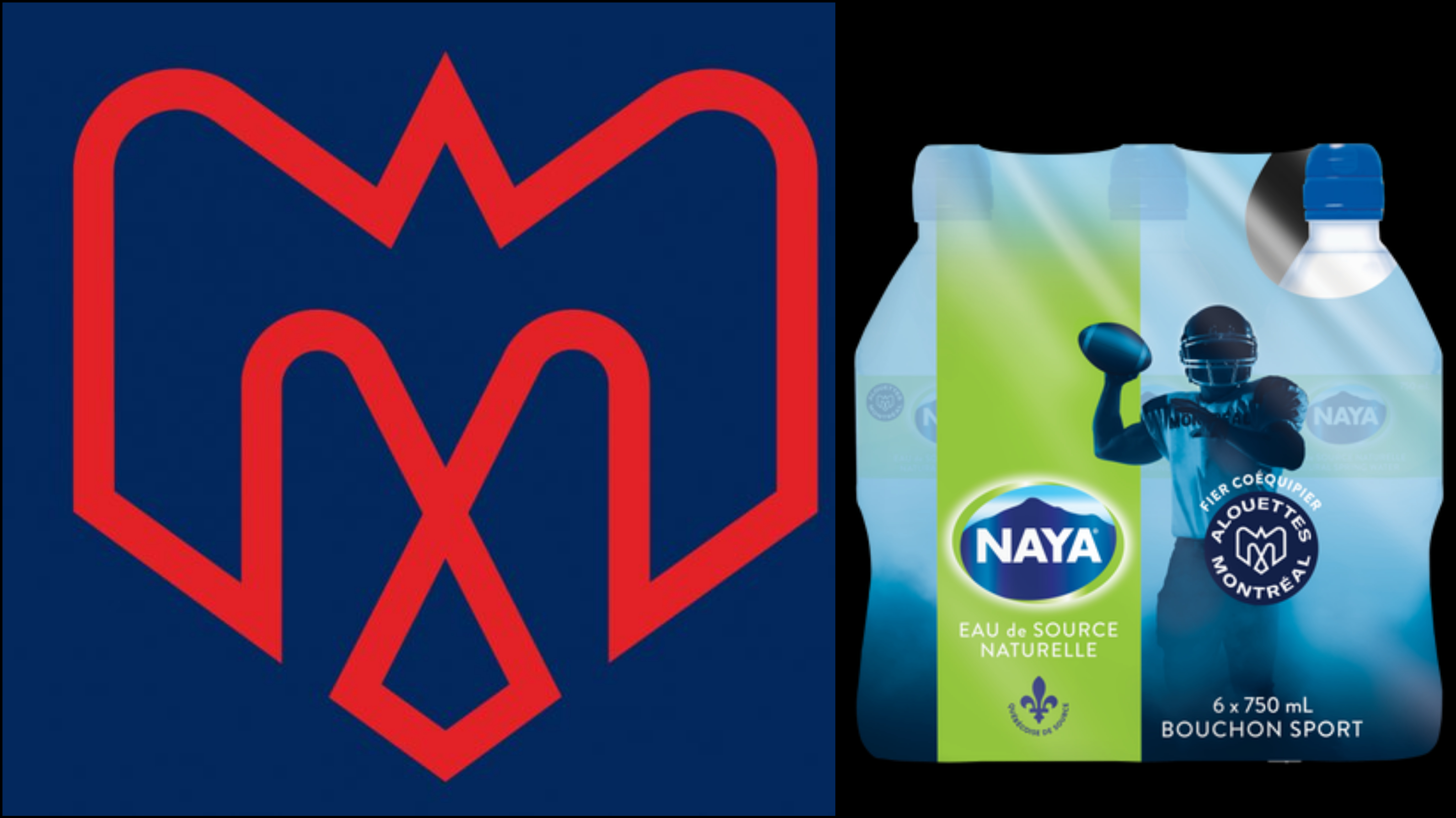 Naya launches bottles with the Alouettes' logo