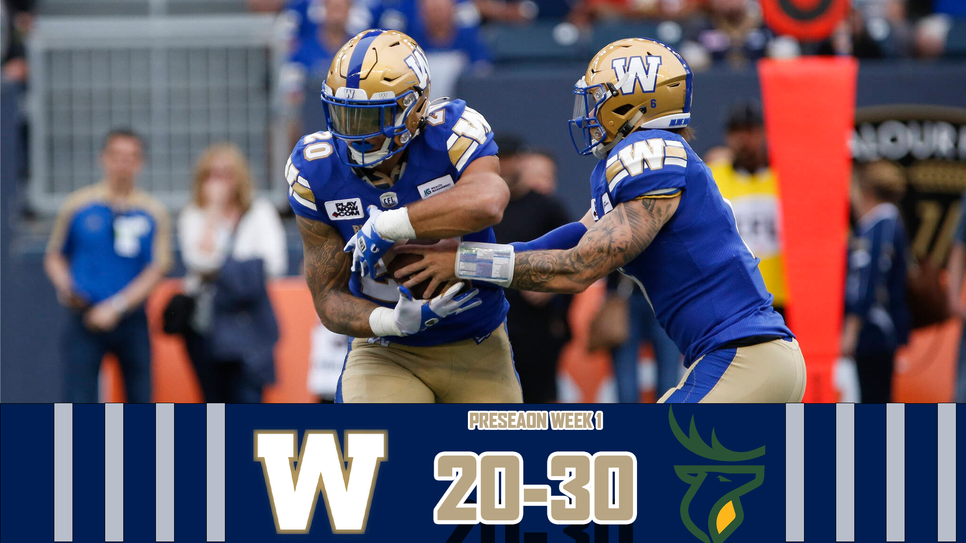 Blue Bombers fall to Elks in first pre-season game