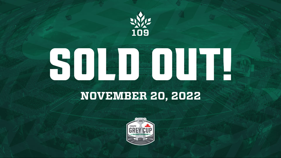 109th Grey Cup Is Sold Out, CFL Championship November 20th