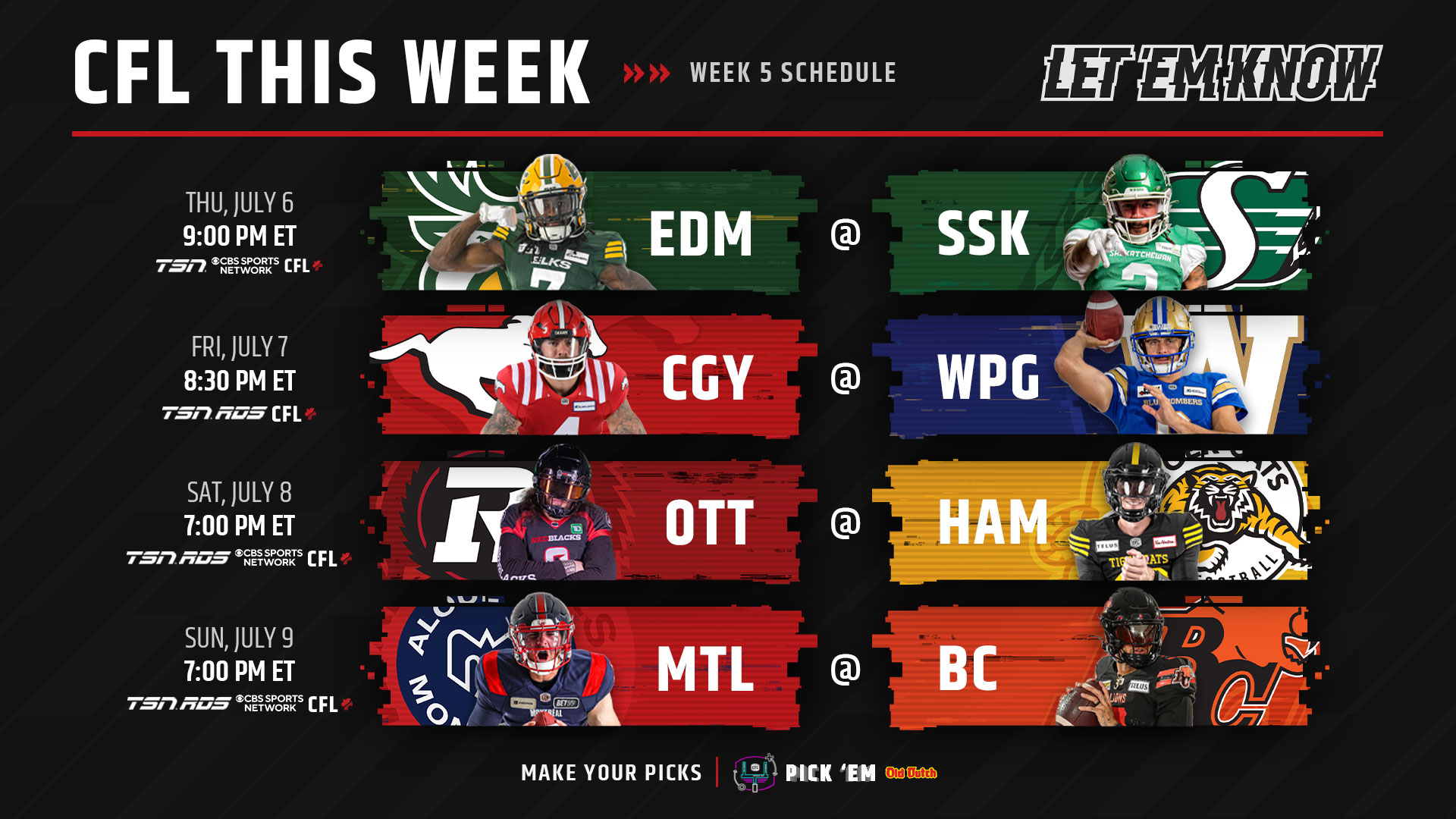 CFL Schedule: Ottawa vs. Hamilton, Odds, CFL Live Stream Free (Saturday, July 8)
