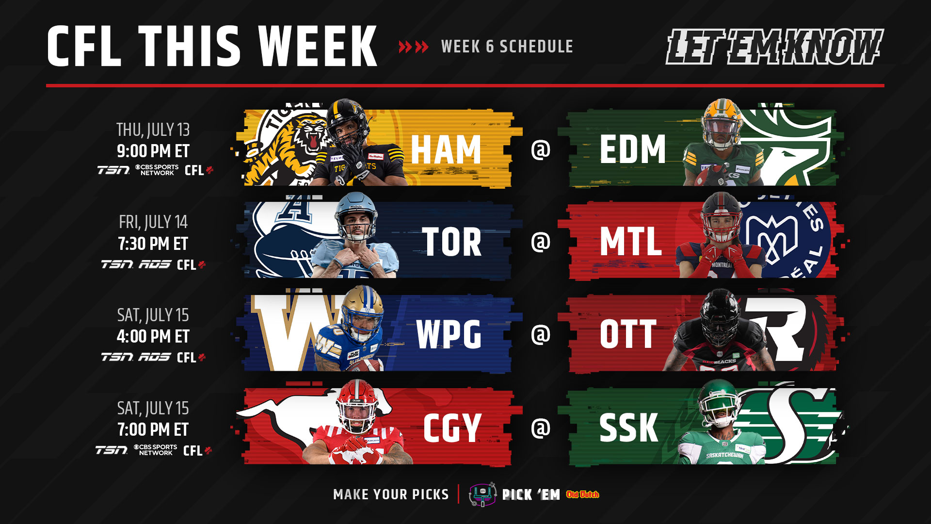 CFL Schedule: Ottawa vs. Winnipeg, Calgary vs. Saskatchewan, Odds, CFL Live Stream Free (Saturday, July 15)