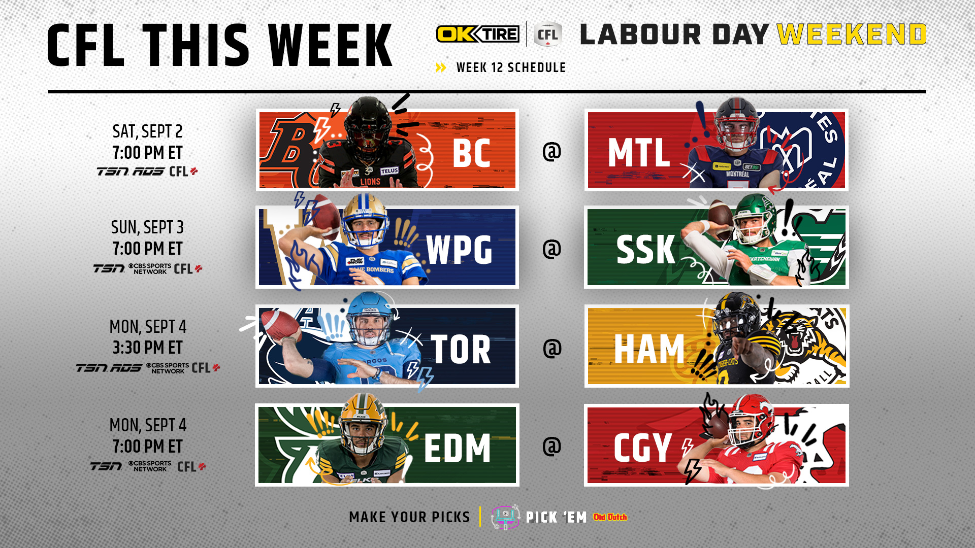 CFL Schedule: Argonauts vs Tiger-Cats, Elks vs Stampeders, Odds, CFL Live Stream Free, CFL Games Today (Monday, September 3)