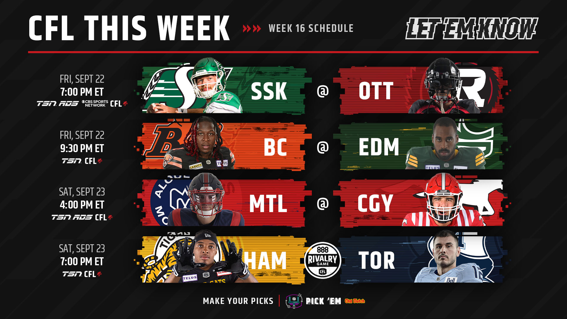 CFL Schedule: Roughriders vs Redblacks, Lions vs Elks, Odds, CFL Live Stream Free, CFL Games Today (Friday, September 22)