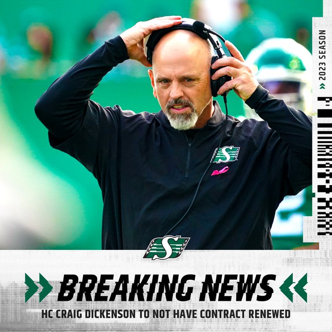 Saskatchewan Roughriders Gear Up for Change: Coach Dickenson's Contract Not Renewed, O'Day Secures New Deal
