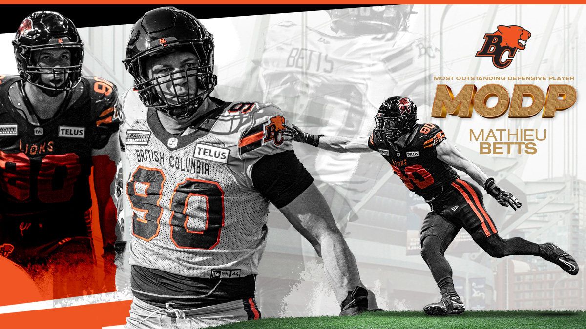 BC Lions Mathieu Betts Dominates: 2023's CFL Top Defensive Player