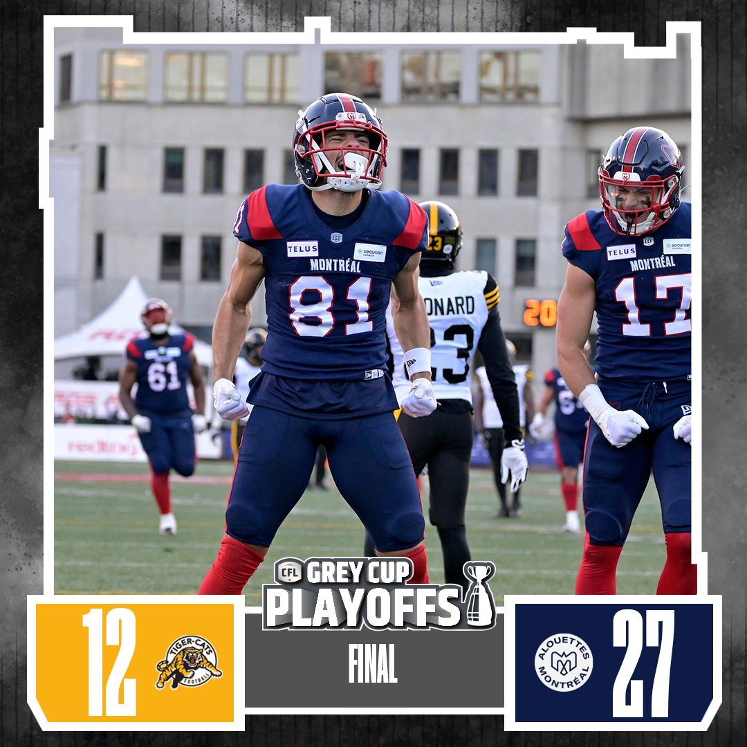 CFL Result: Montreal Alouettes Advance Over Hamilton Tiger-Cats, 27-12