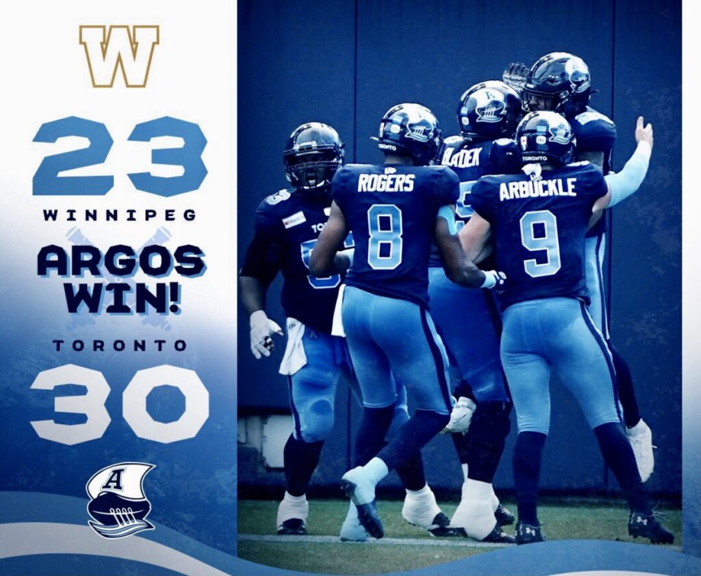 Toronto Argonauts Game Recap/Highlights: Argos Win Home Opener 30-23 Over The Bombers