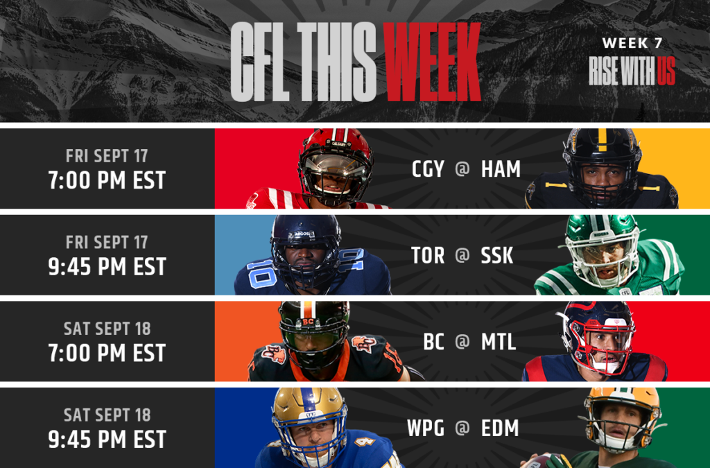 PR: This Week In The CFL - Week 7