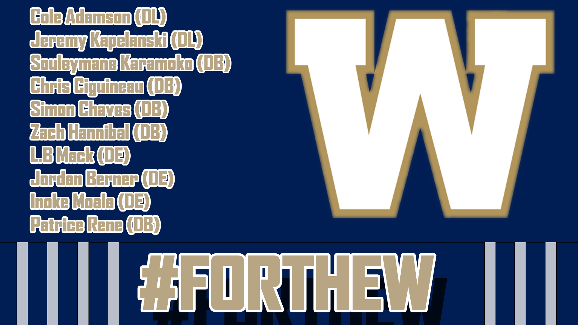 Winnipeg Blue Bombers Sign 10 Defensive Players