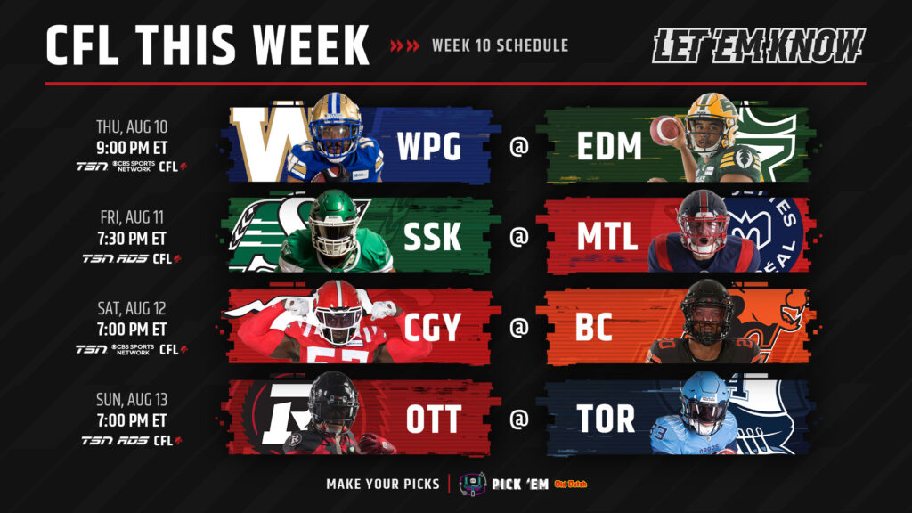 CFL Schedule: Winnipeg Blue Bombers vs. Edmonton Elks, Odds, CFL Live Stream Free, CFL Games Today (Thursday, August 10)