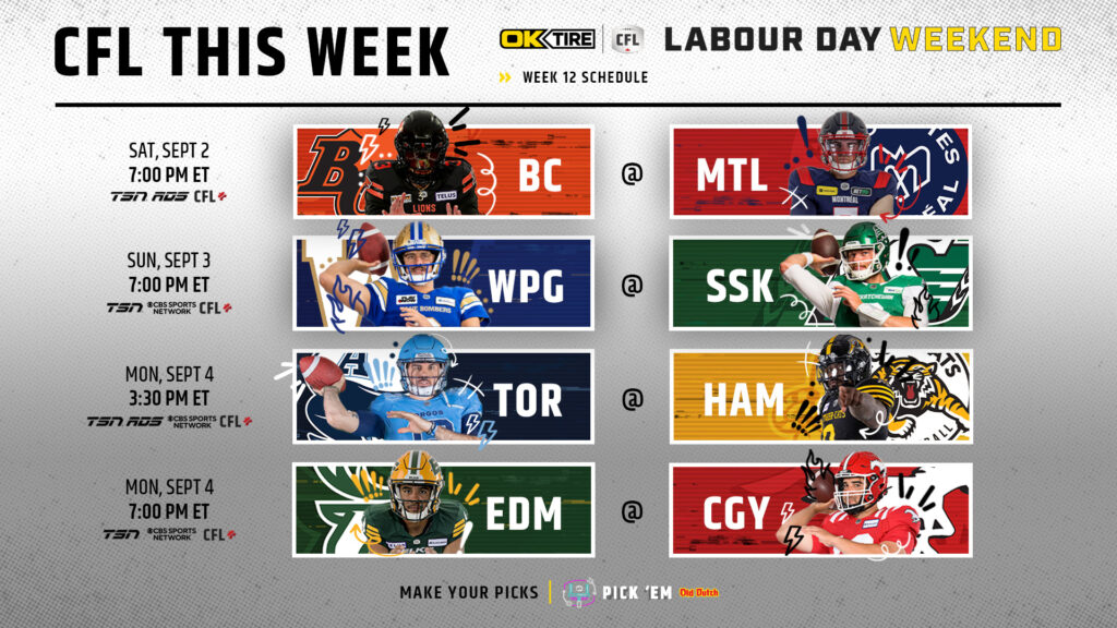 CFL Schedule: Winnipeg Blue Bombers vs Saskatchewan Roughriders, Odds, CFL Live Stream Free, CFL Games Today (Sunday, September 3)