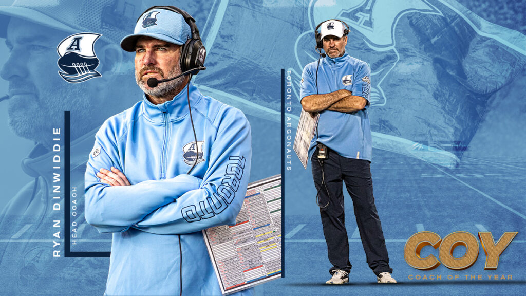 Ryan Dinwiddie: Mastermind Behind Argonauts' 2023 Success, CFL Coach Of The Year